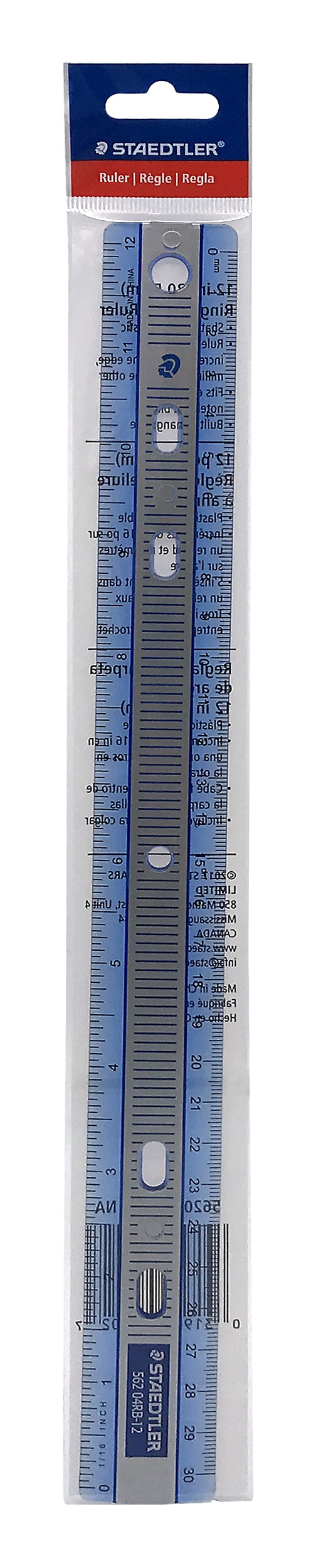 Staedtler 12in Ring Binder Ruler - Blue Tinted