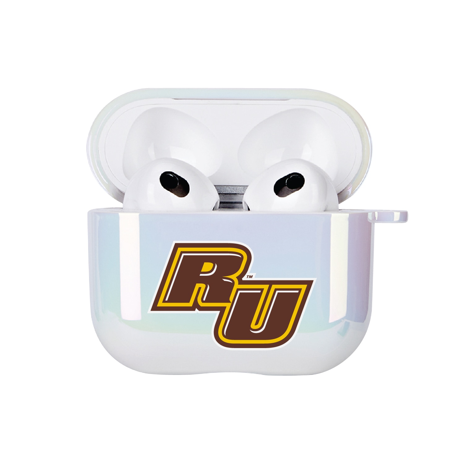 Rowan University - Airpod 3rd Gen Case (TPU), Iridescent White, Classic V1