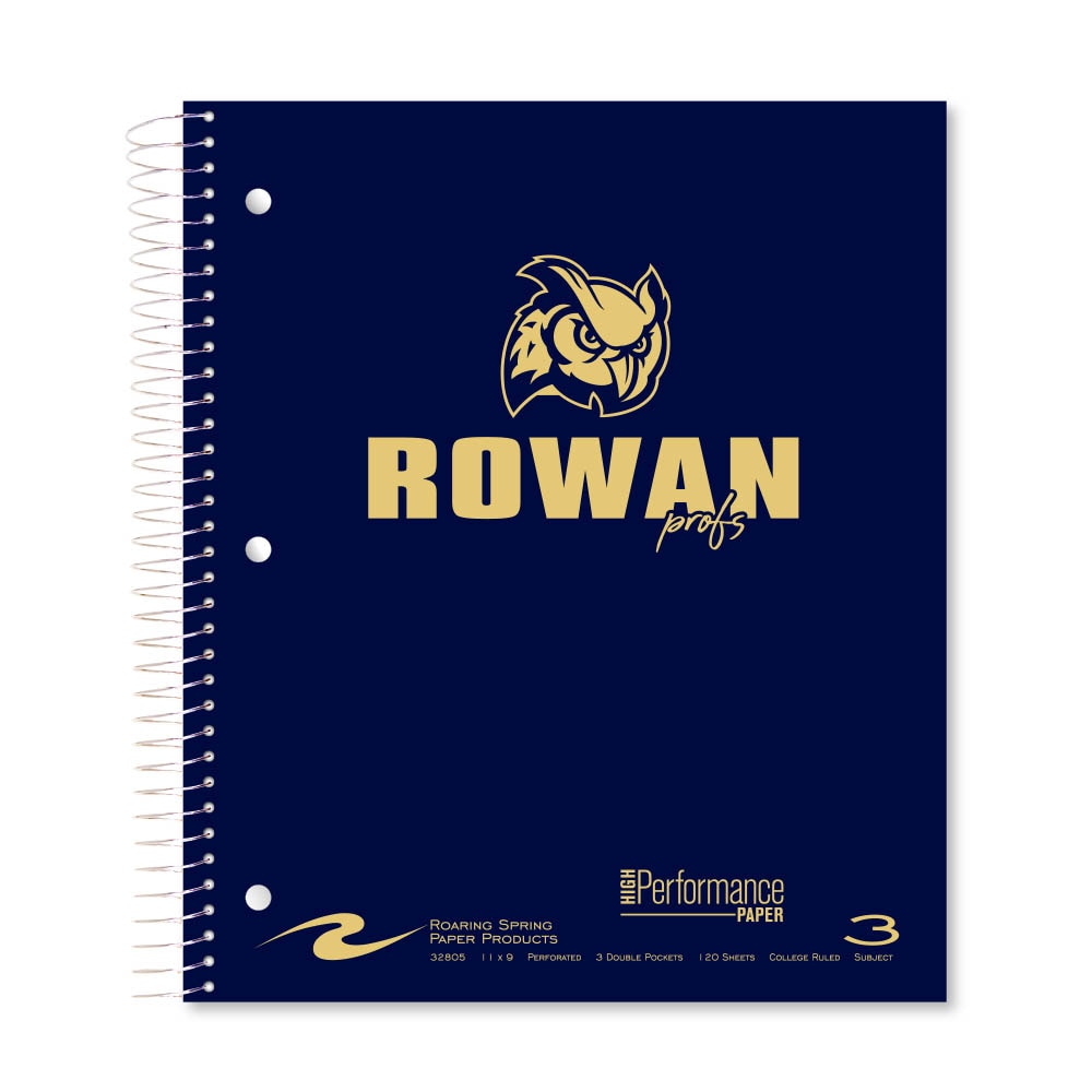 Roaring Premium 3 Subject Notebook, 8.5x11 College Ruled 20lb Paper, Pressboard Foil Cover