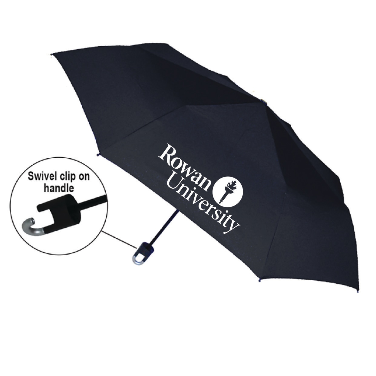 "Storm Clip" Mini Folding Emblematic Solid Umbrella 42" Coverage