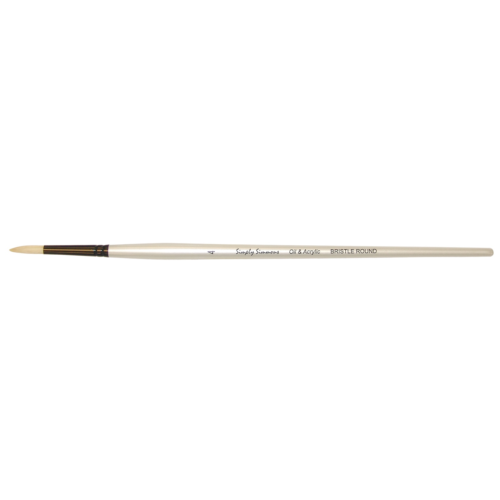 Robert Simmons Simply Simmons Long Handle Brush, Bristle Round, 4