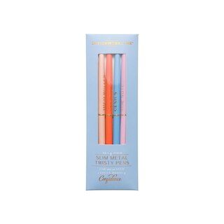 Set of Four Twisty Slim Metal Pens