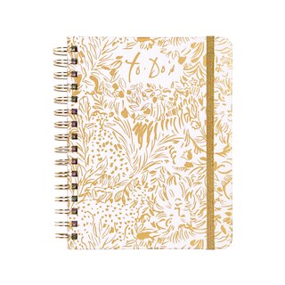 Image 1: Lilly Pulitzer To Do Planner Gold Metallic Dandy Lions