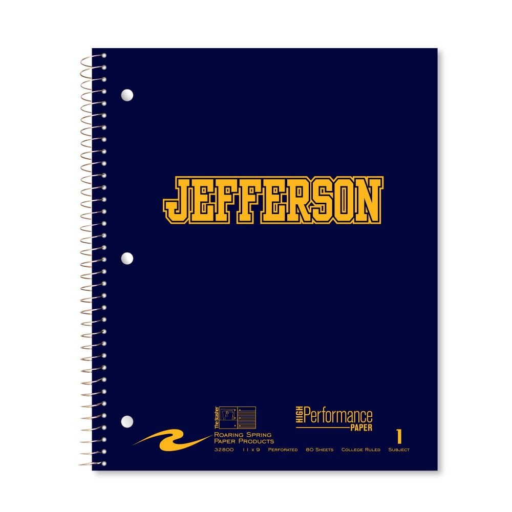 Roaring Premium 1 Subject Notebook, 8.5x11 College Ruled 20lb Paper, Pressboard Foil Cover