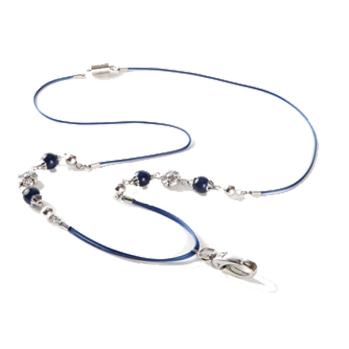 Lapis Beaded Lanyard