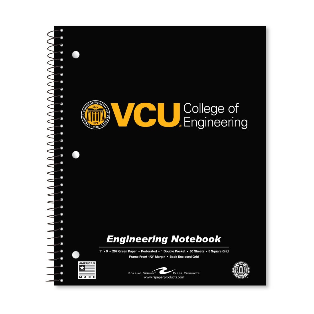 School Spirit Engineering Notebook, Green Tint 20# Paper with 1 Double Pocket