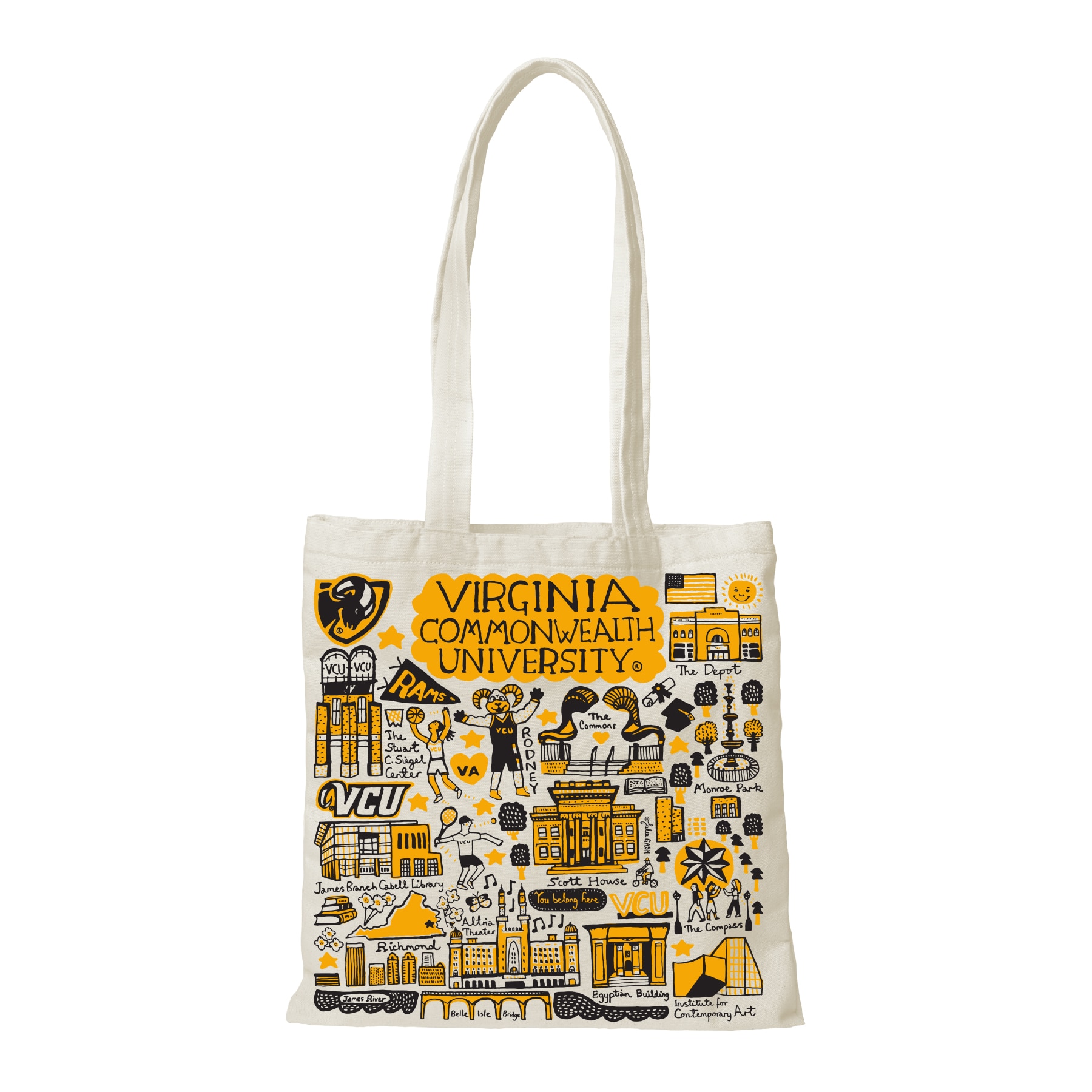 Virginia Commonwealth Julia Gash Tote canvas Backpacks and Bags