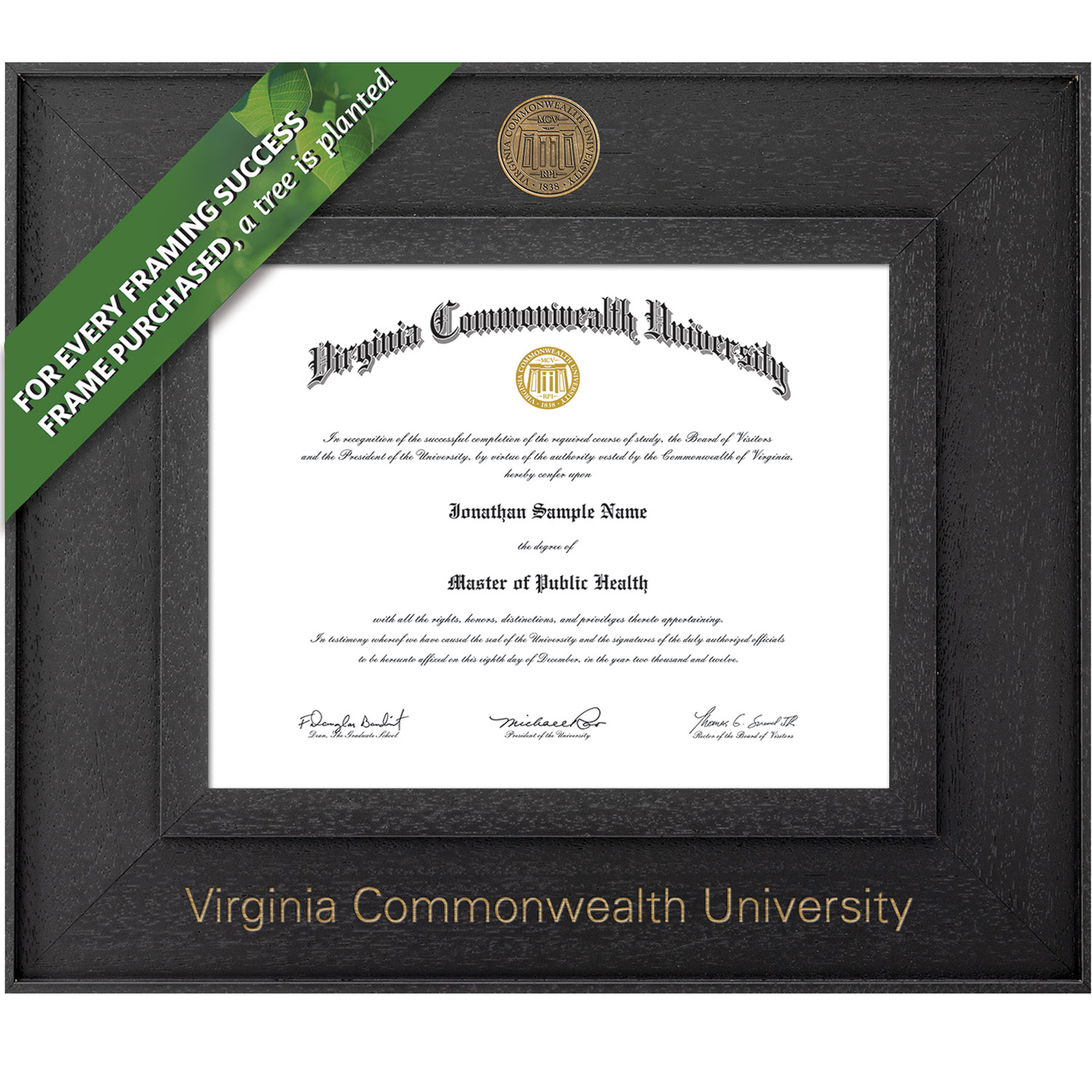 Framing Success 11 x 14 Cavalier Antiqued Medallion Bachelors, Masters Diploma Frame