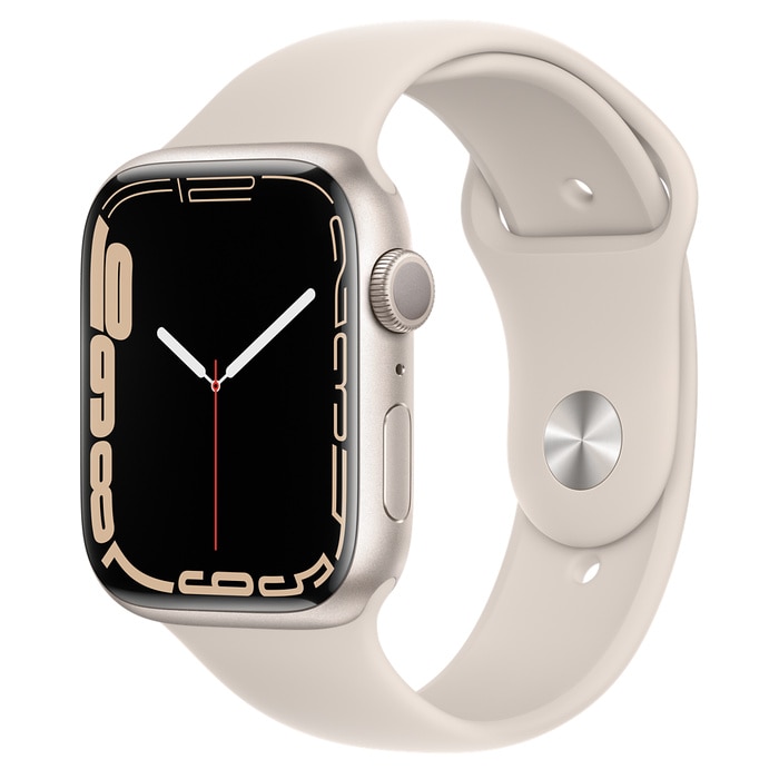 Apple Watch Series 7 GPS, 45mm Starlight Aluminum Case with Starlight Sport Band - Regular