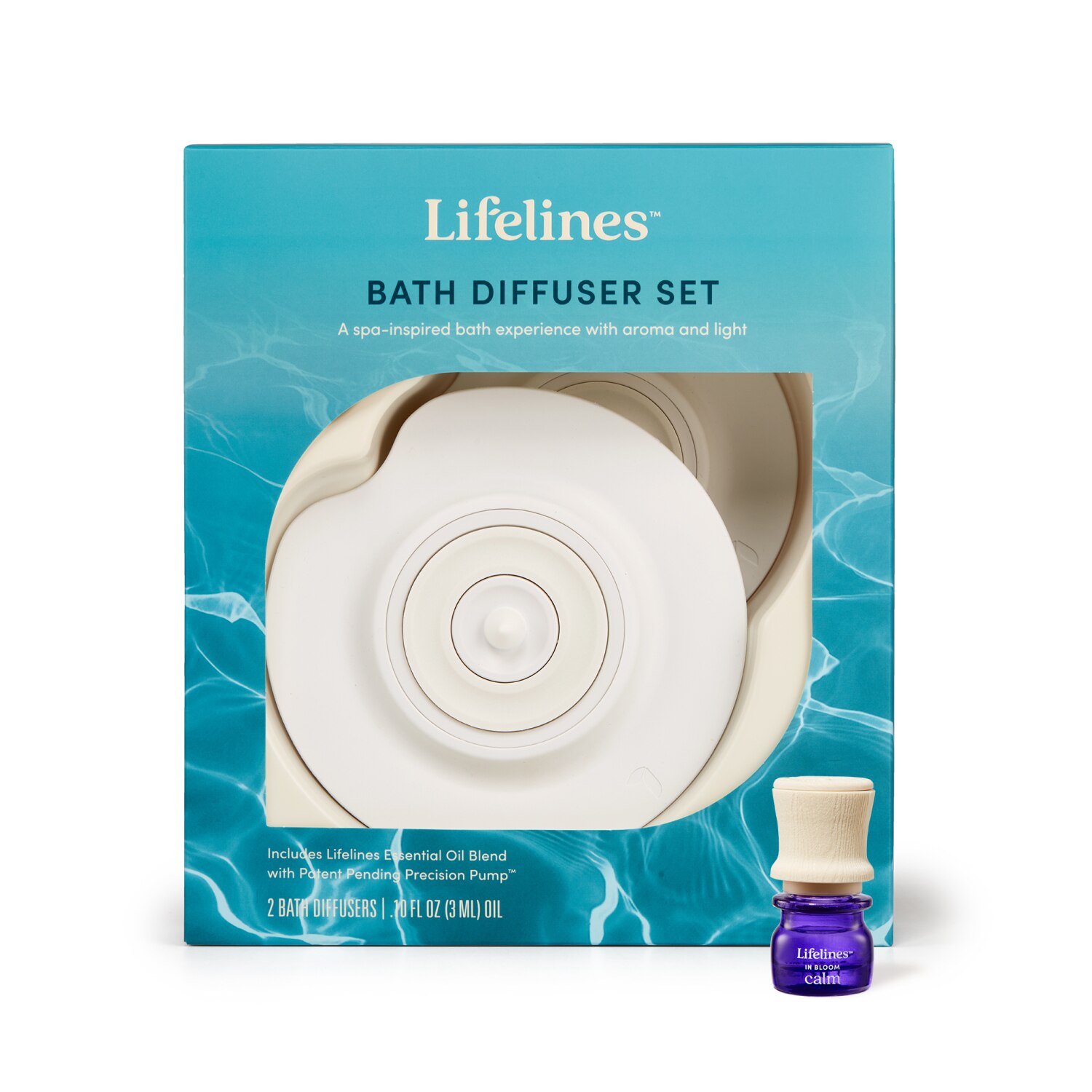 Lifelines Bath Diffuser Set - 2 Pack plus Essential Oil Blend
