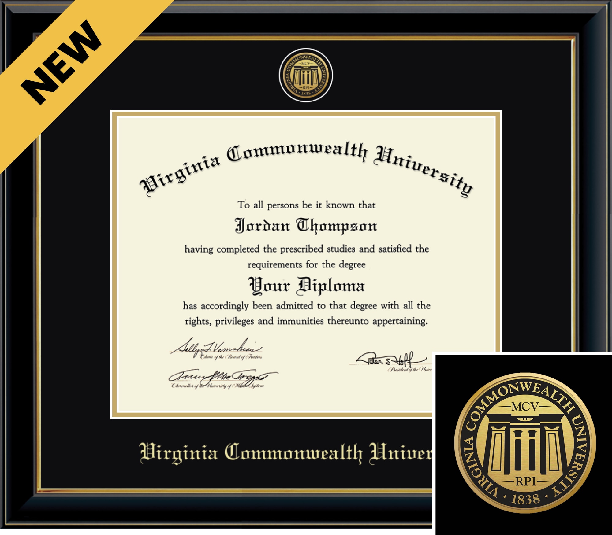 Church Hill Classics Onyx 11x14 Black Diploma Frame