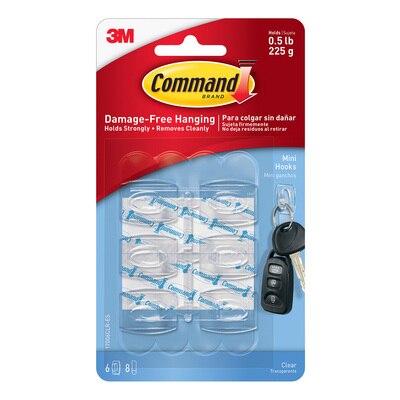 Command Mini Clear Hooks