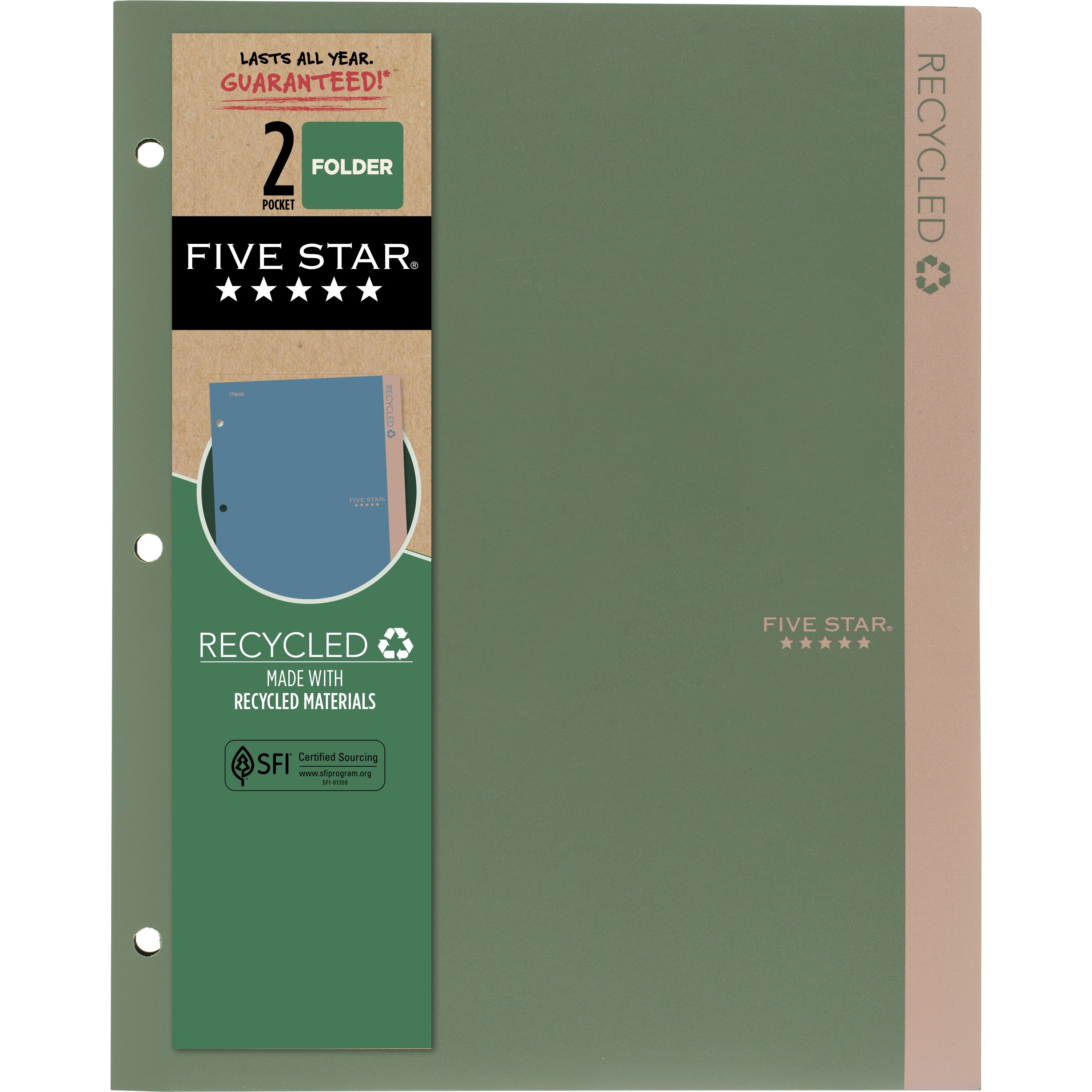 Five Star(R) Recycled Pocket Folder