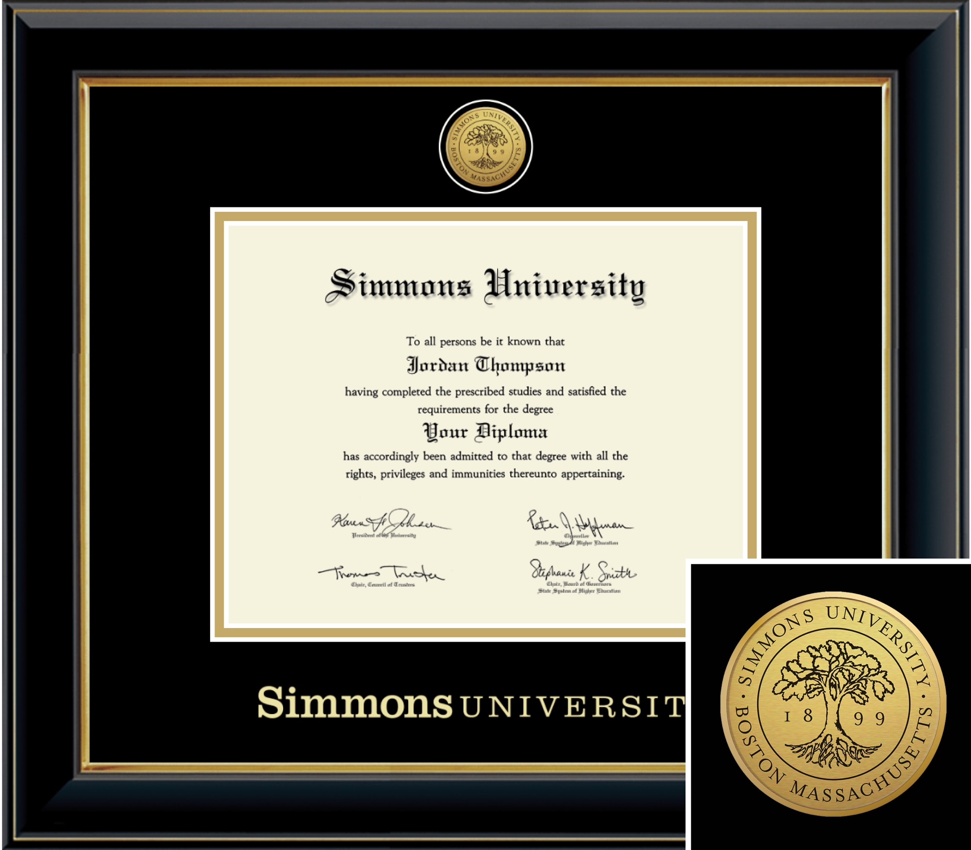 Church Hill Classics Onyx 7x9 Black Diploma Frame