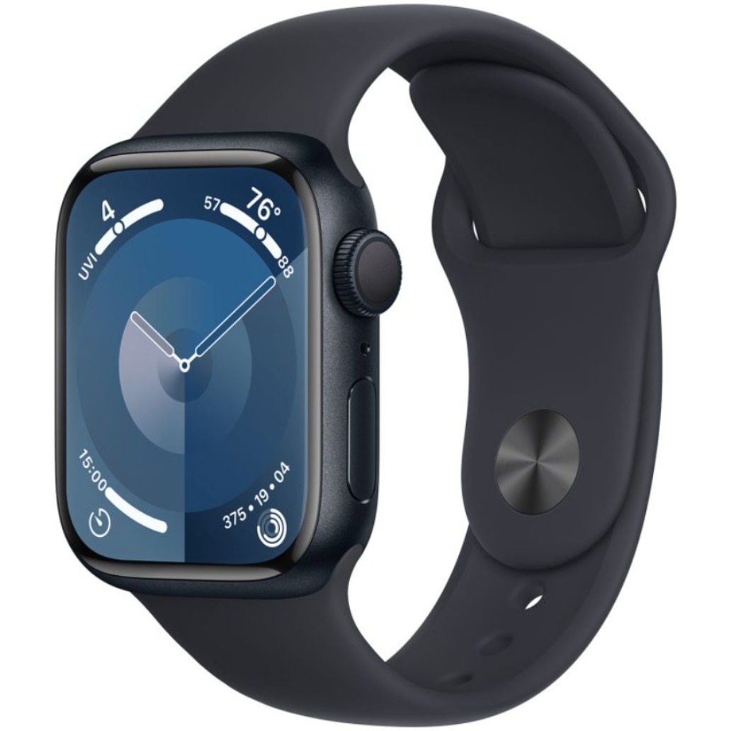 Apple Watch Series 9 GPS + Cellular 41mm Midnight Aluminum Case with Midnight Sport Band - M/L