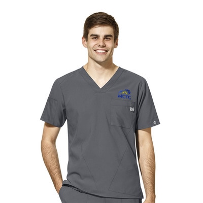 Kentucky Community Custom Decorated WonderWink W123 Men's V-Neck Scrub Top, 6355MCTC1