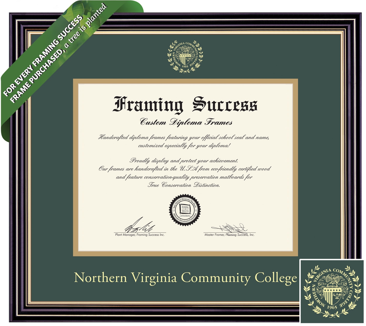 Framing Success 7 x 9 Prestige Gold Embossed School Seal Bachelors, Masters Diploma Frame
