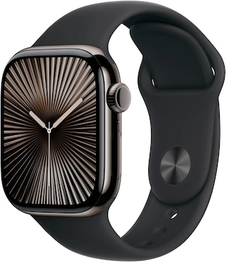 Apple Watch Series 10 GPS + Cellular 42mm Slate Titanium Case with Black Sport Band - S/M