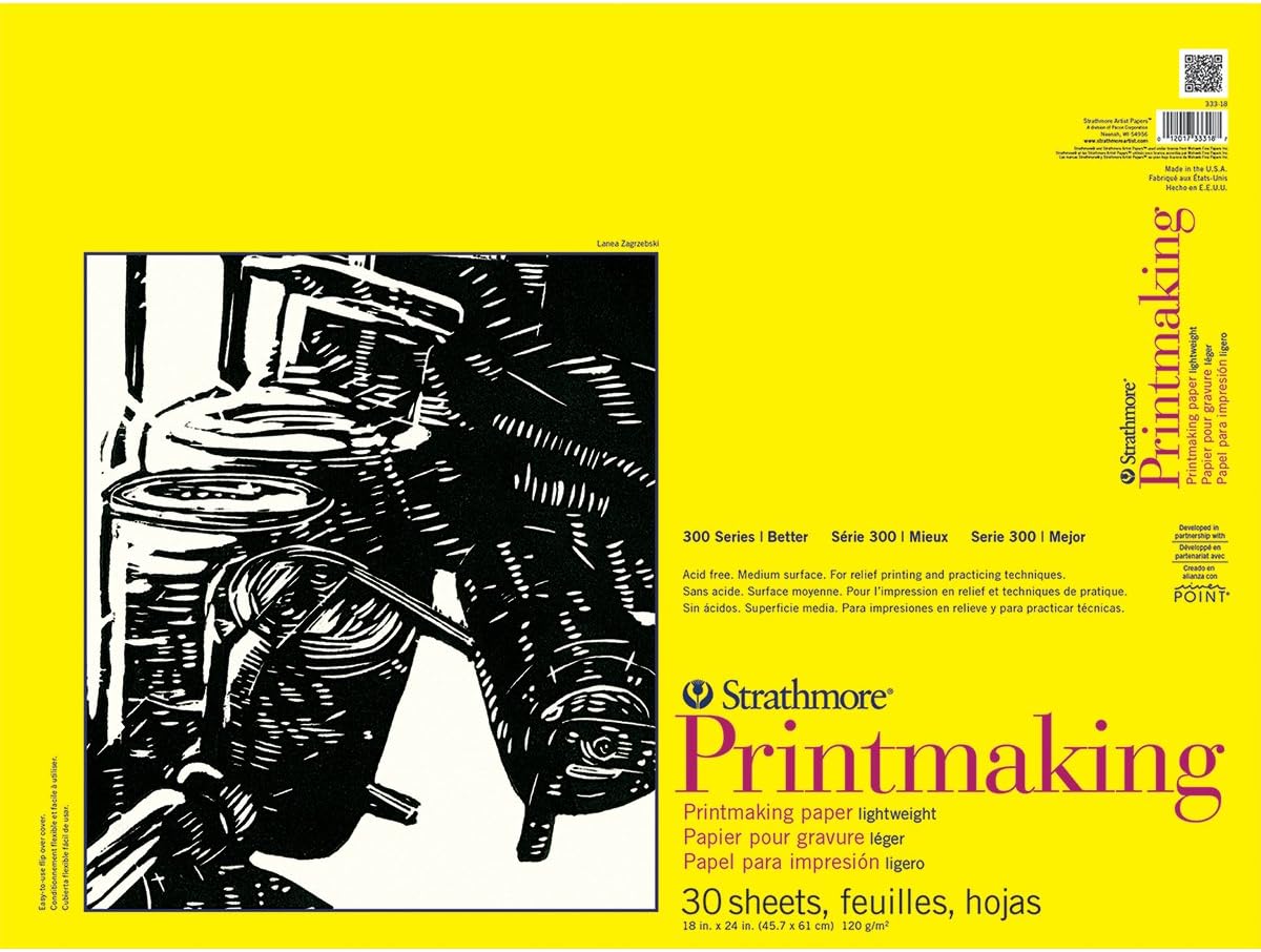 Strathmore Printmaking Lightweight Pad, 300 Series, 18" x 24",  30 Sheets