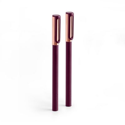 Poppin Wine  Copper TipTop Rollerball Pens w Black Ink Set of 2