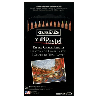 General Pencil 24-Color Pastel Chalk Pencil Set