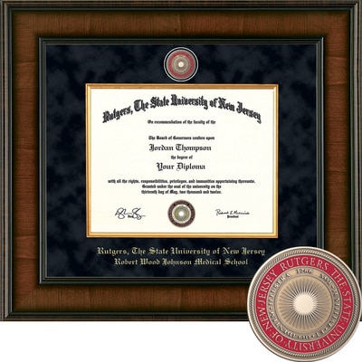 Church Hill Classics 12" x 18" Presidential Walnut Robert Wood Johnson Medical School Diploma Frame
