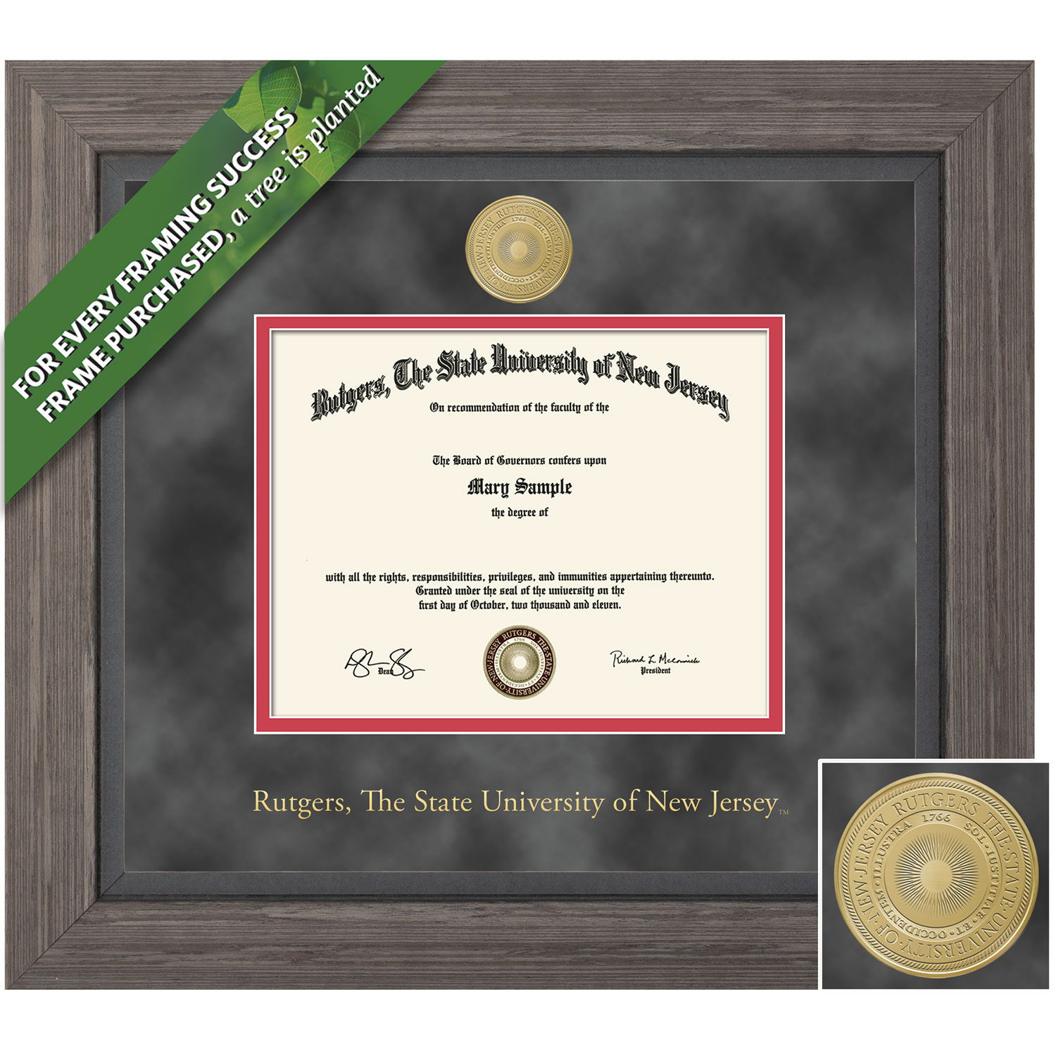 Framing Success 11 x 14 Greystone Gold Medallion Masters Diploma Frame