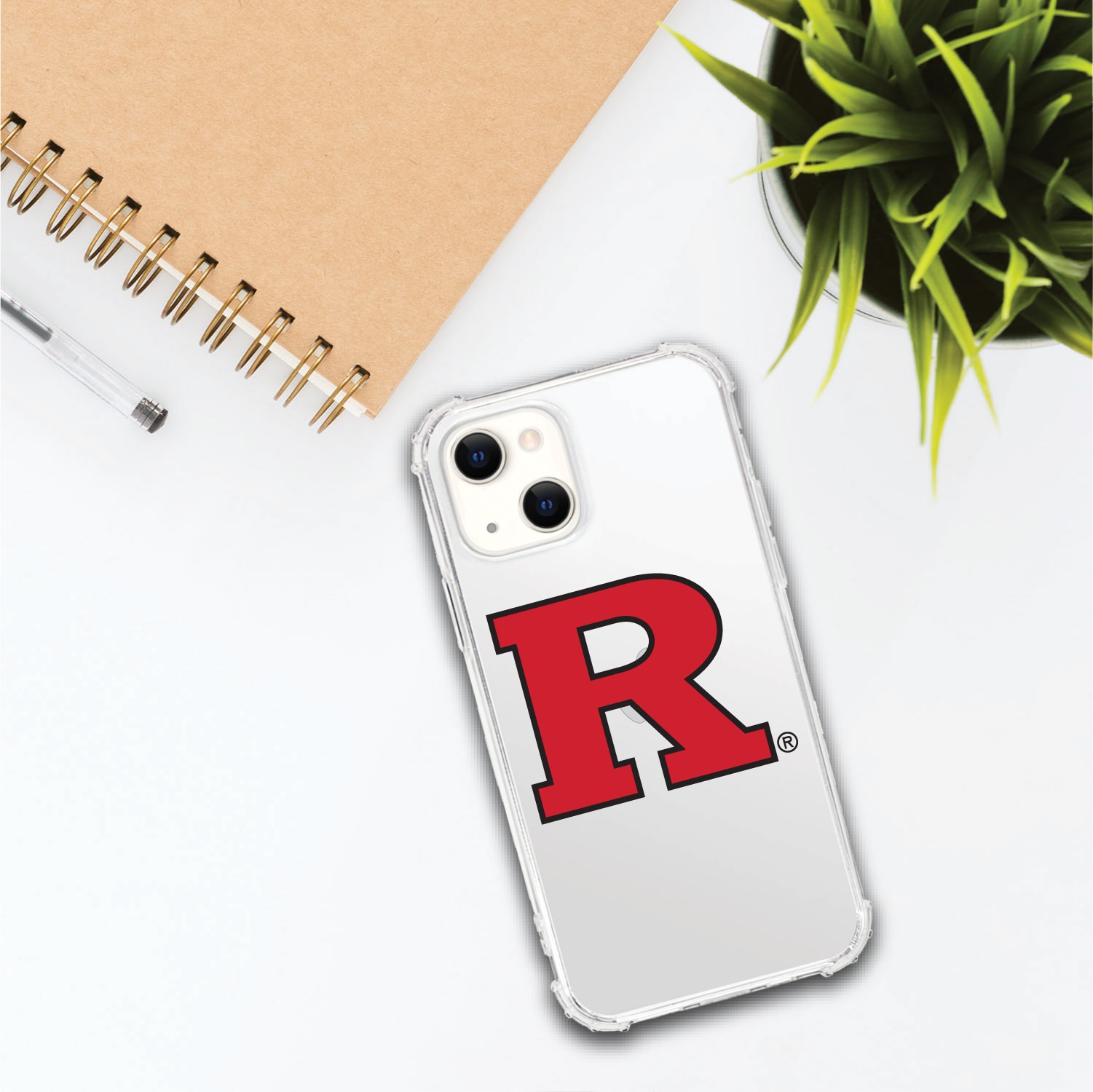 Rutgers University Red Scarlet Knights Clear Tough Edge Phone Case, Classic- iPhone 13