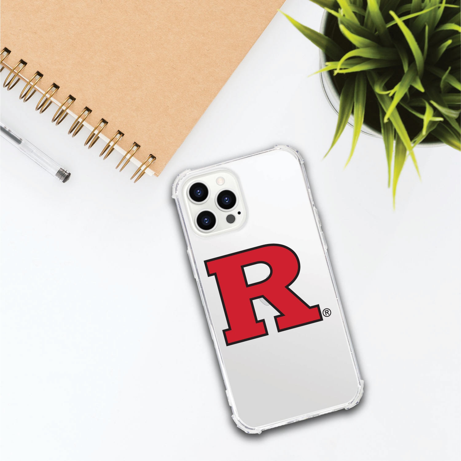 Rutgers University Red Scarlet Knights Clear Tough Edge Phone Case, Classic- iPhone 13 Pro