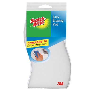 The Scotch-Brite(R) Easy Erasing Pad effortlessly erases stains with only water.