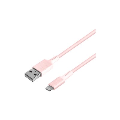 iHome Nylon 6' Lightning Cable Pink