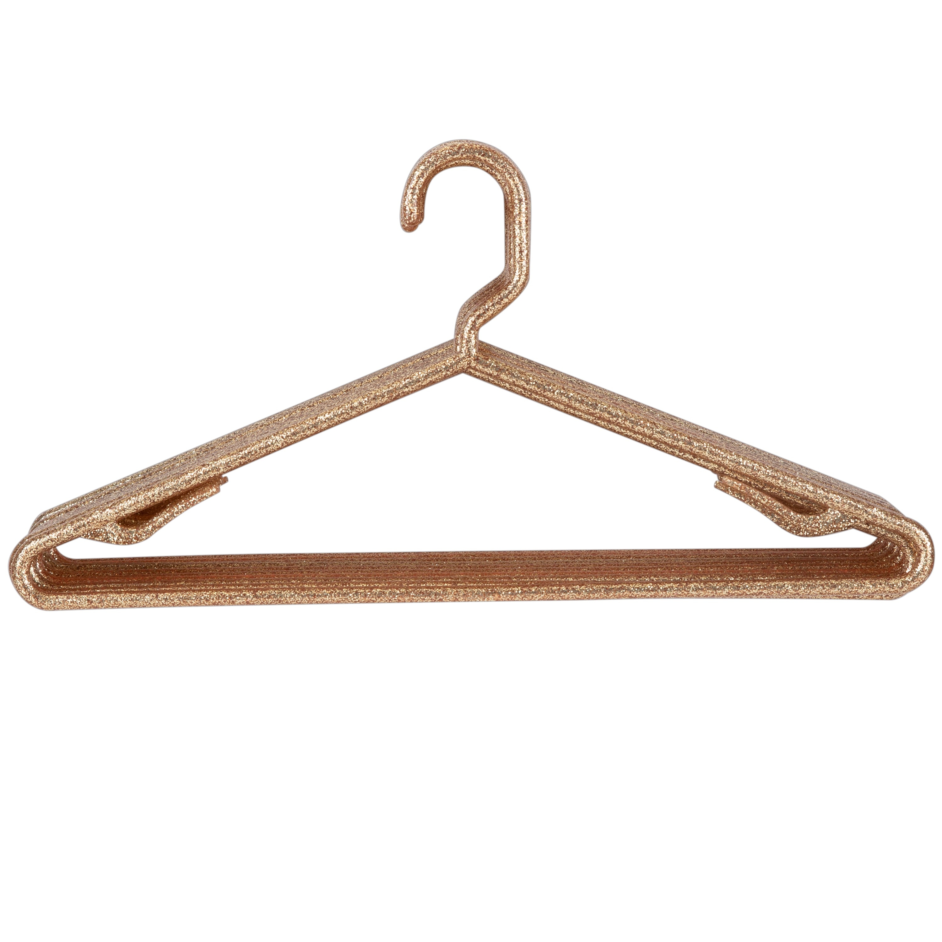 Simplify 10Pk Glitter Hangers -Gold