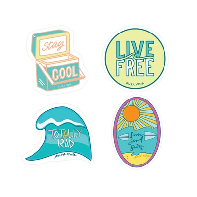 Surfer Girl Stickers - 4 Pack