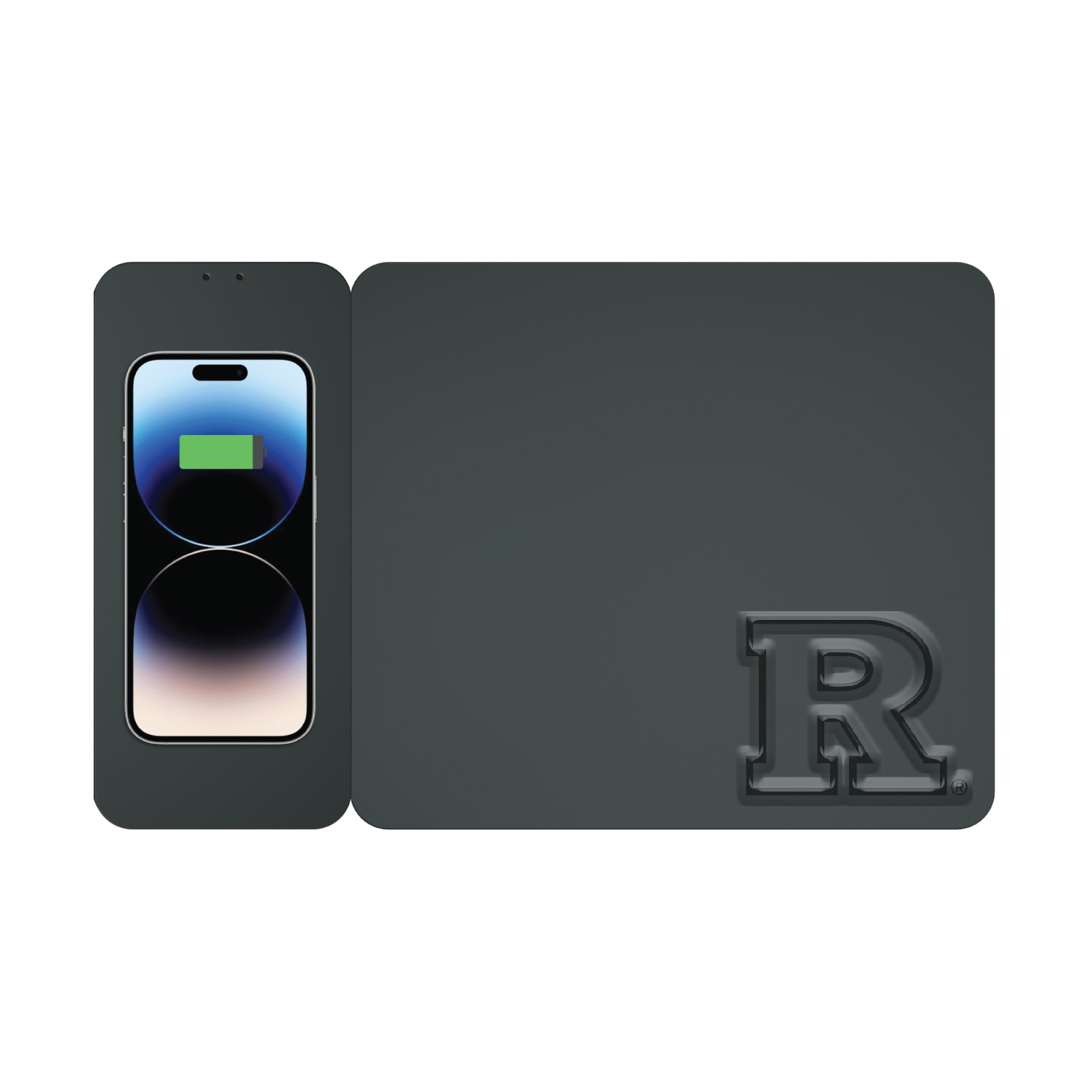 Rutgers University Leather Wireless Charging Mouse Pad, Black, Alumni V2