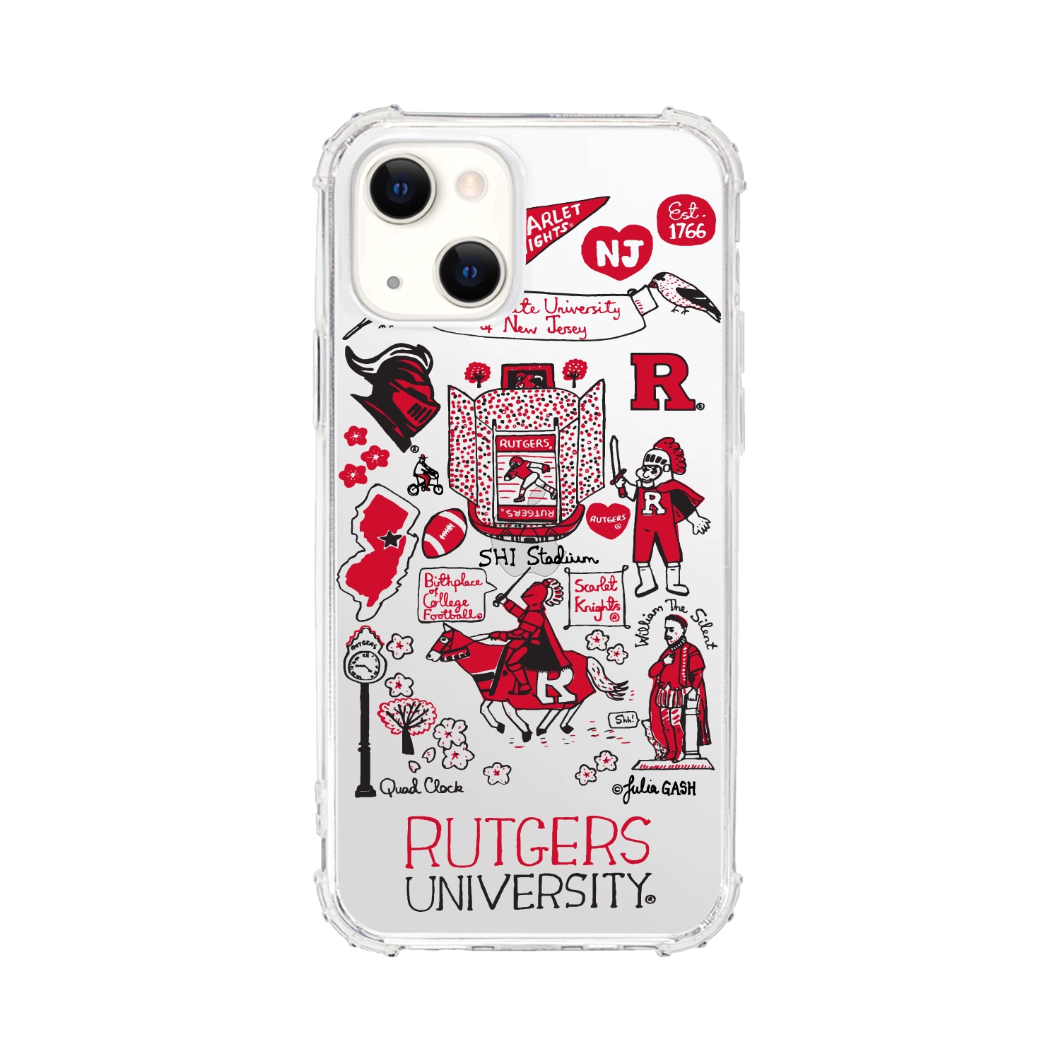 Rutgers University, Tough Edge Phone Case, Julia Gash Cityscape - iPhone 14