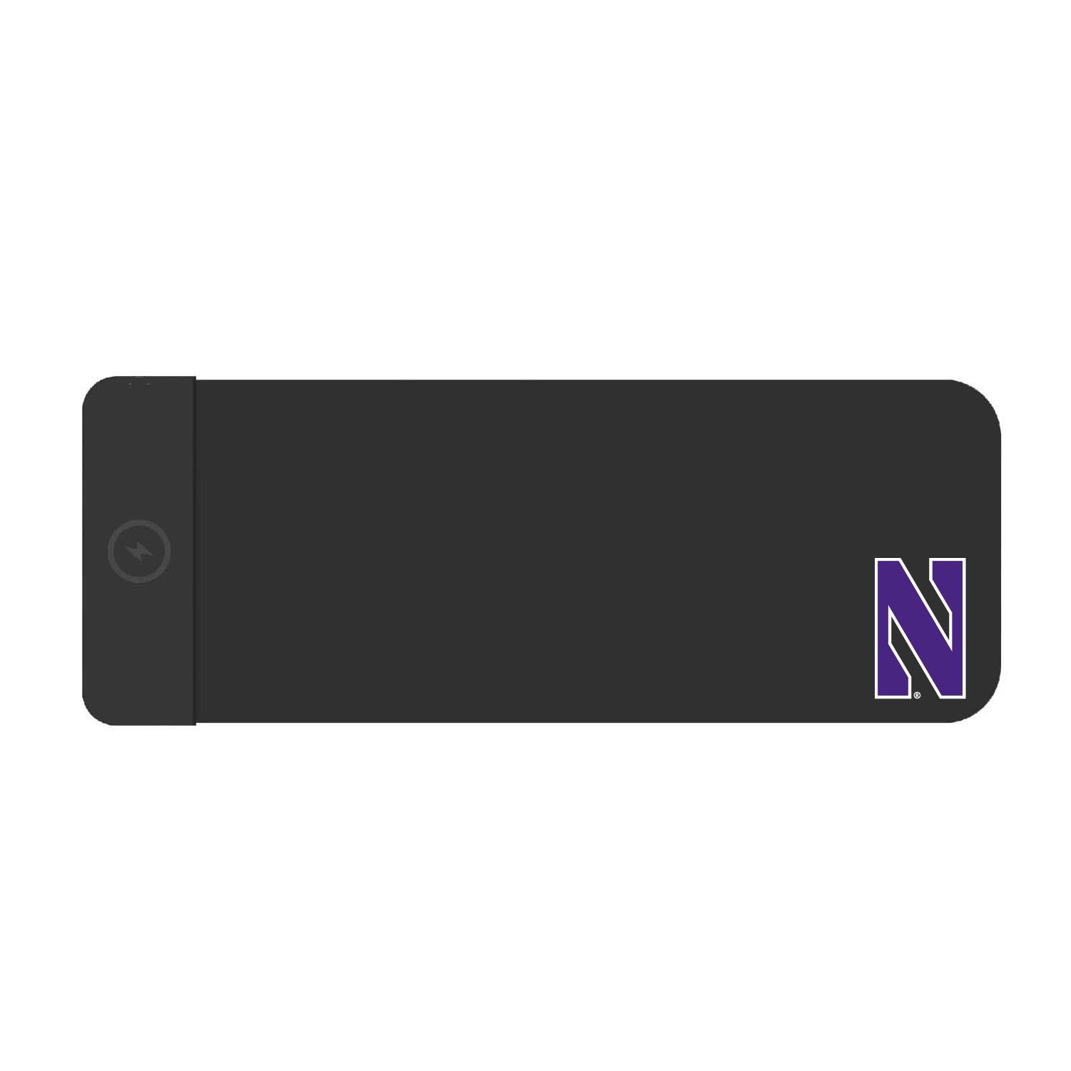 Northwestern University Cloth Wireless Charging Desk Mat, Black, Classic V1