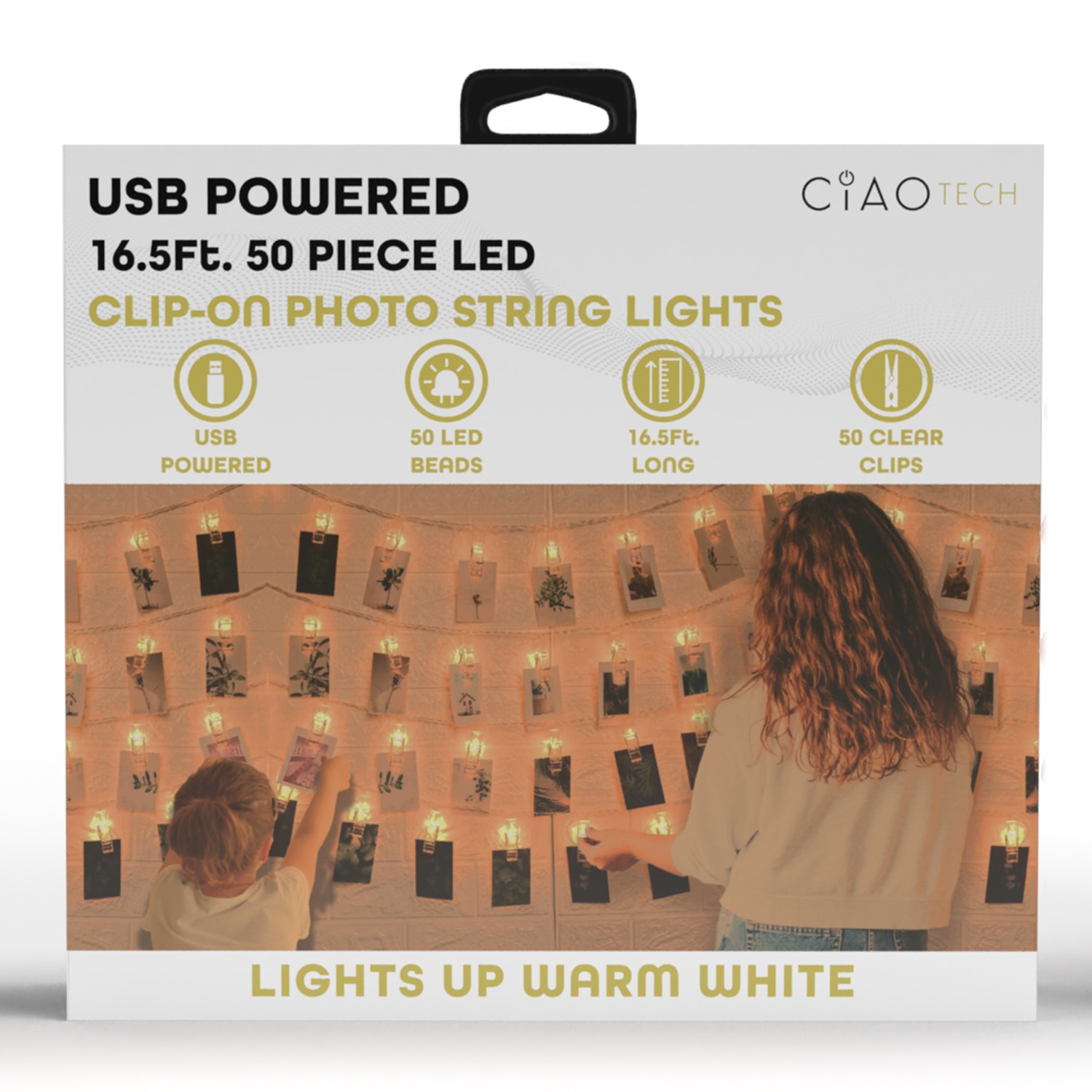 Clip on Photo String Lights Warm White LED lights