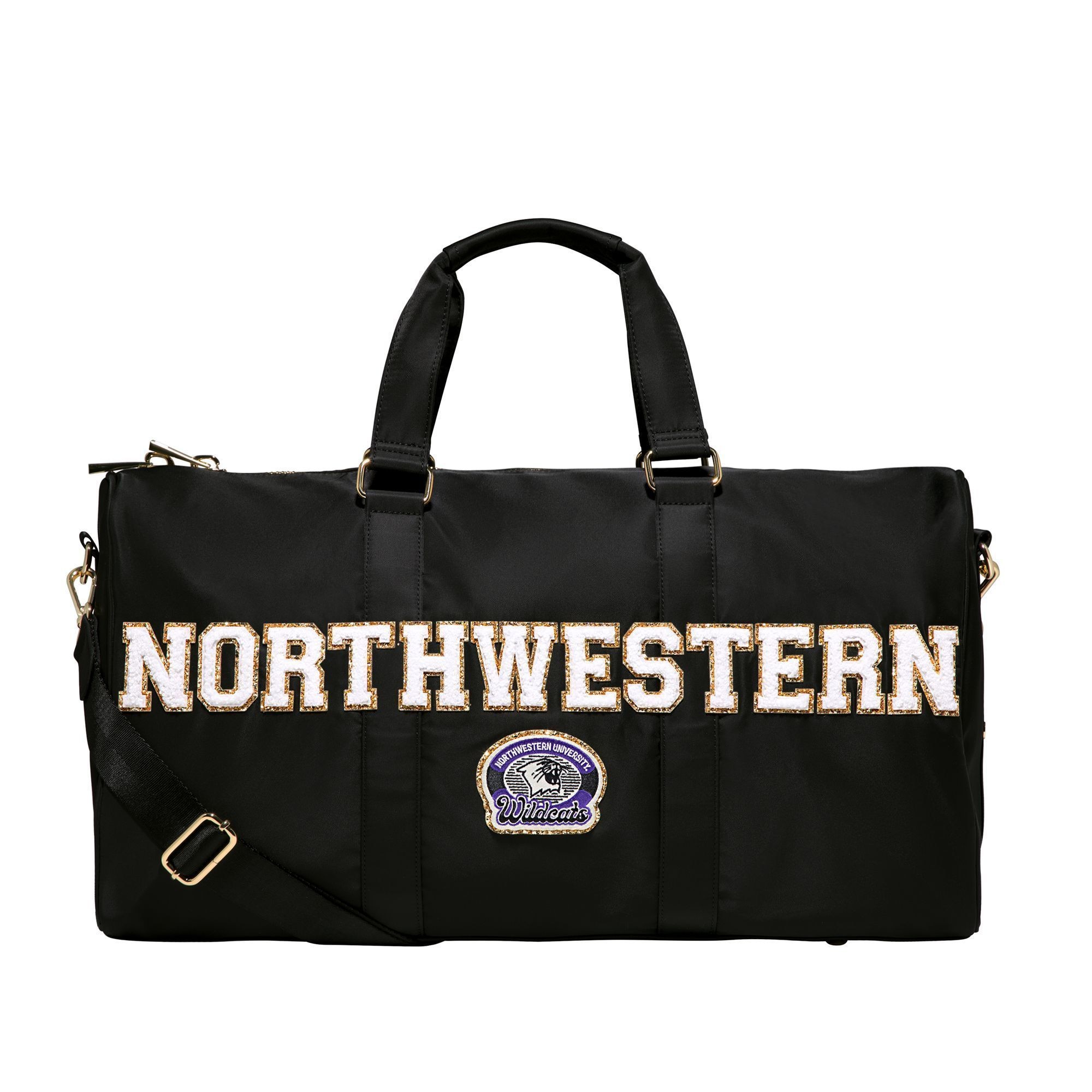 Northwestern Wildcats Duffle with Wildcats patch and NOTHWESTERN