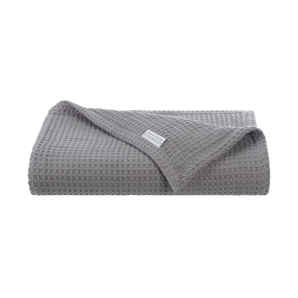 Aston & Arden Haryana Waffle Weave Throw Dark Grey