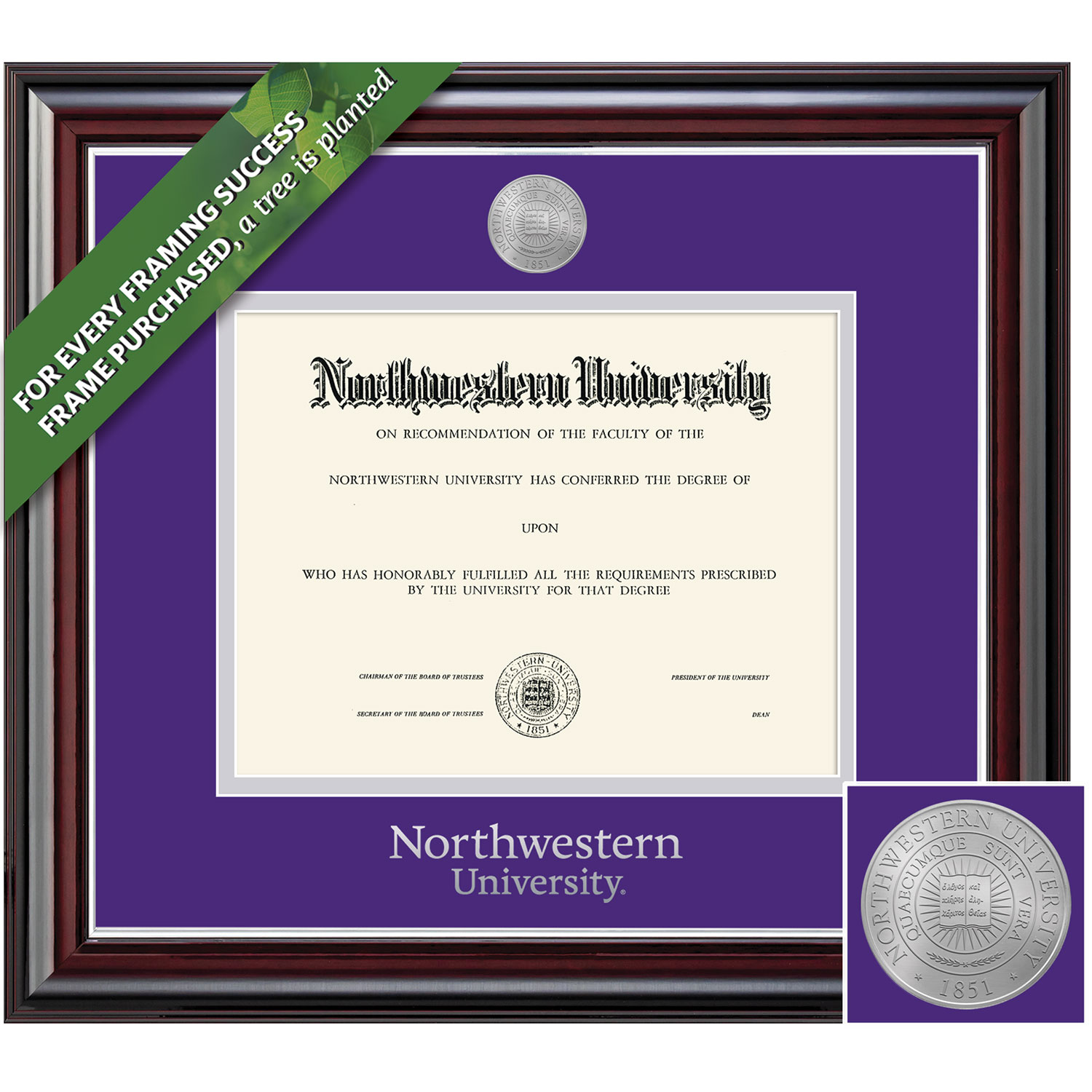 Framing Success 8.5 x 11 Jefferson Silver Medallion Bachelors, Masters Diploma Frame
