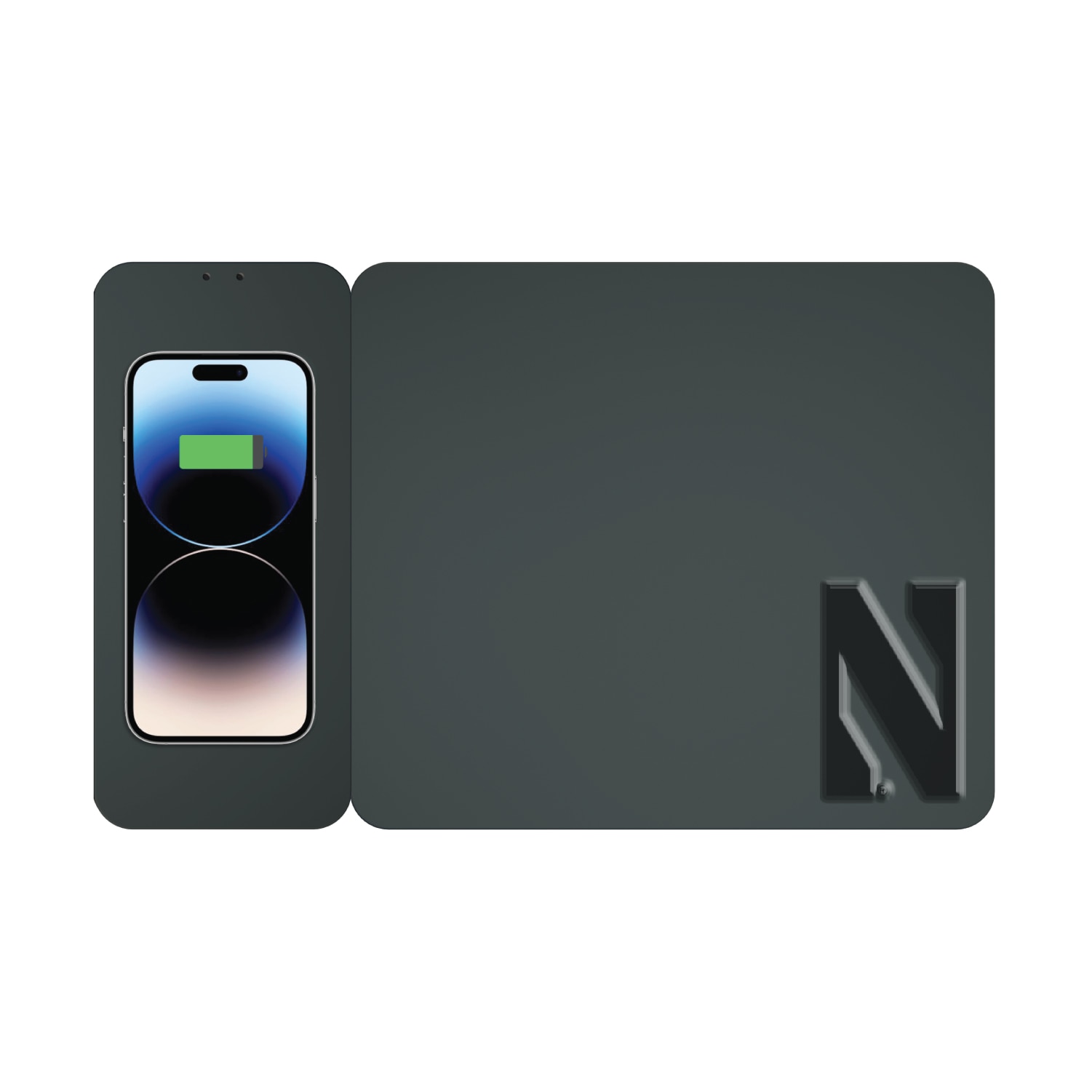 Northwestern University Leather Wireless Charging Mouse Pad, Black, Alumni V2