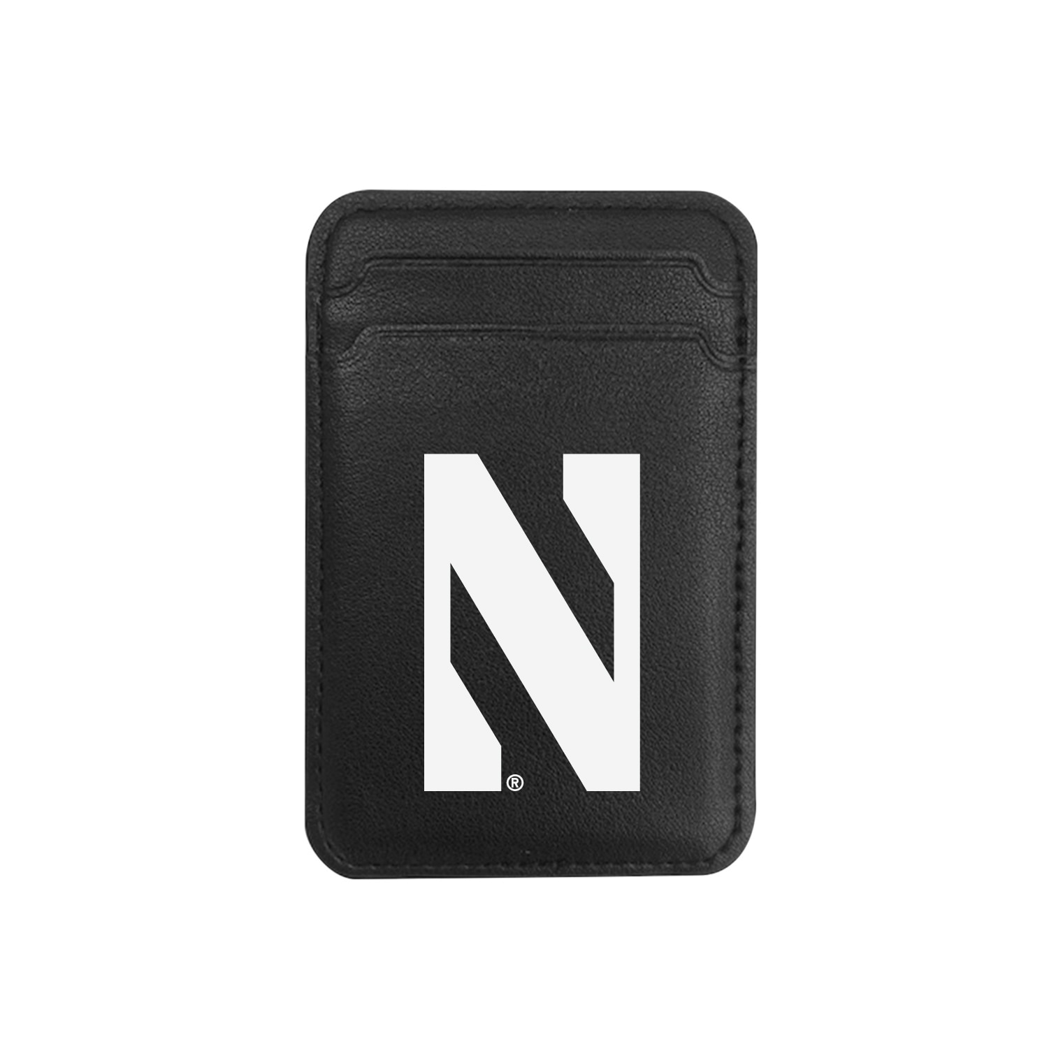 Northwestern University - Leather Wallet Sleeve (Top Load, Mag Safe), Black, Classic V1