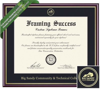 Framing Success 7 x 9 Academic Gold Emb School Seal Certificate Frame