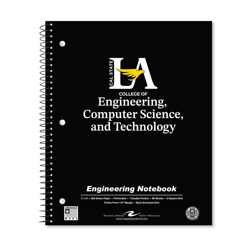 School Spirit Engineering Notebook, Green Tint 20# Paper with 1 Double Pocket