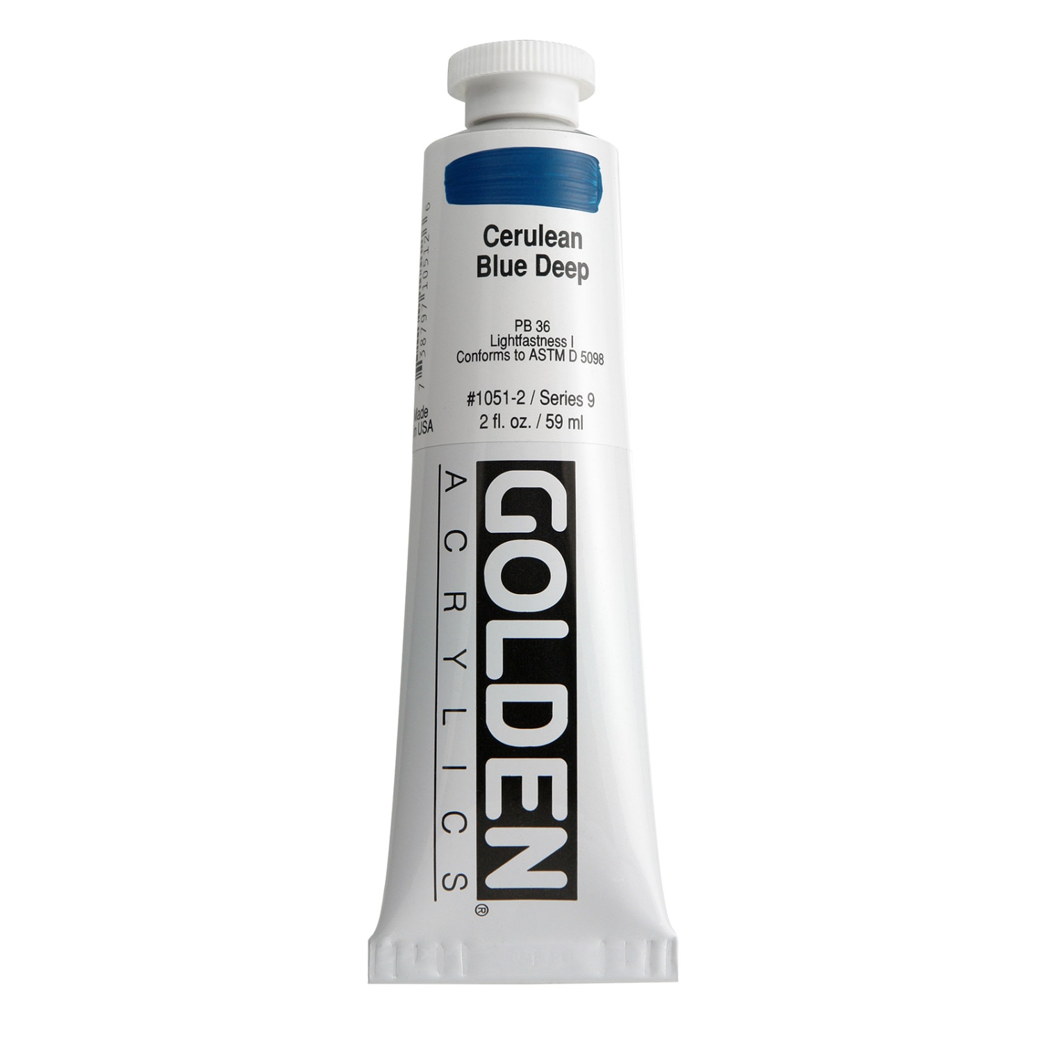 Golden(R) Heavy Body Acrylic, 2 oz., Cerulean Blue Deep