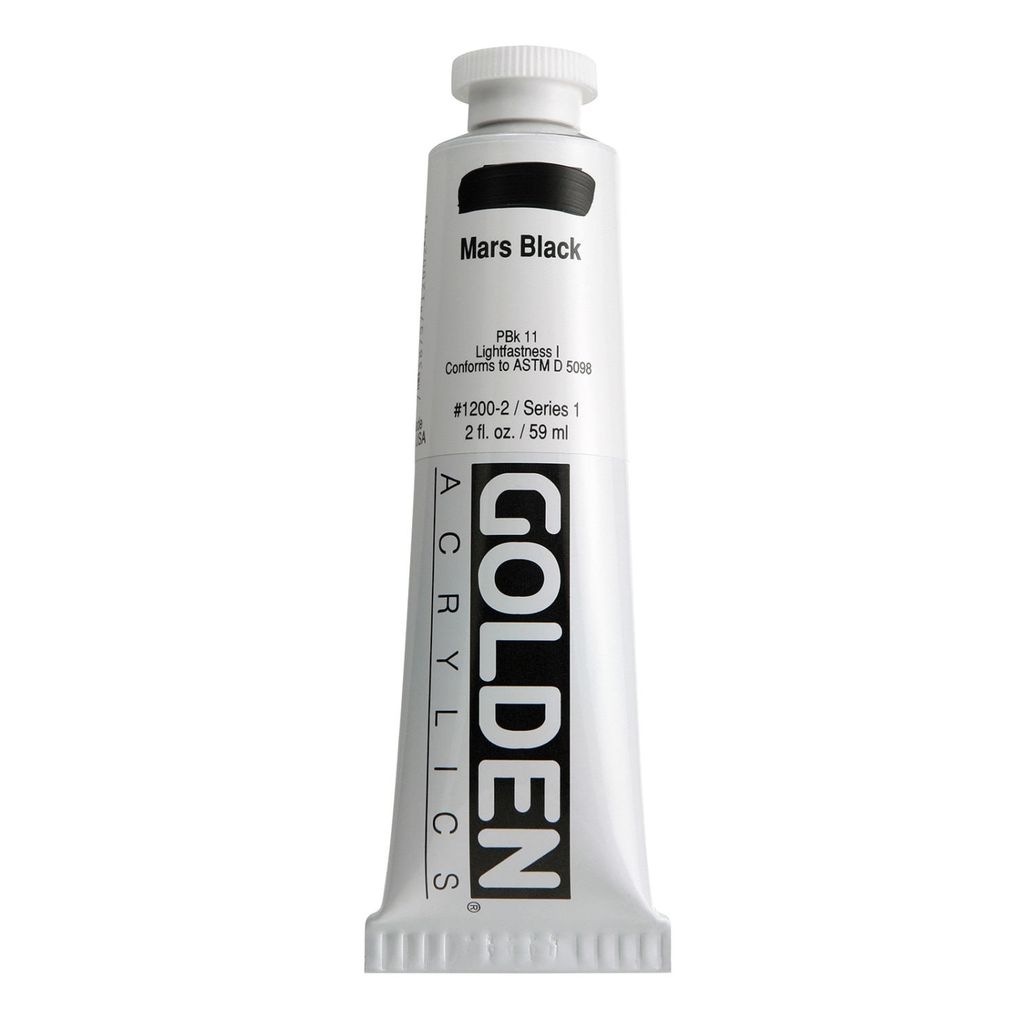 Golden Heavy Body Acrylic, 2 oz., Mars Black