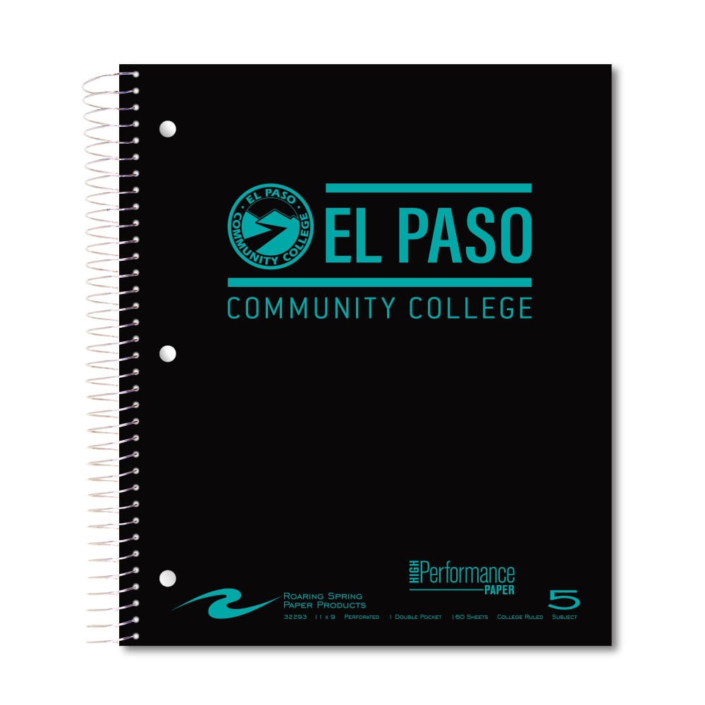 Roaring Premium 5 Subject Notebook, 8.5x11 College Ruled 20lb Paper, Pressboard Foil Cover