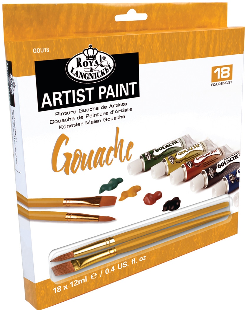 Royal Brush Gouache Artist Paint Set, 18-Colors