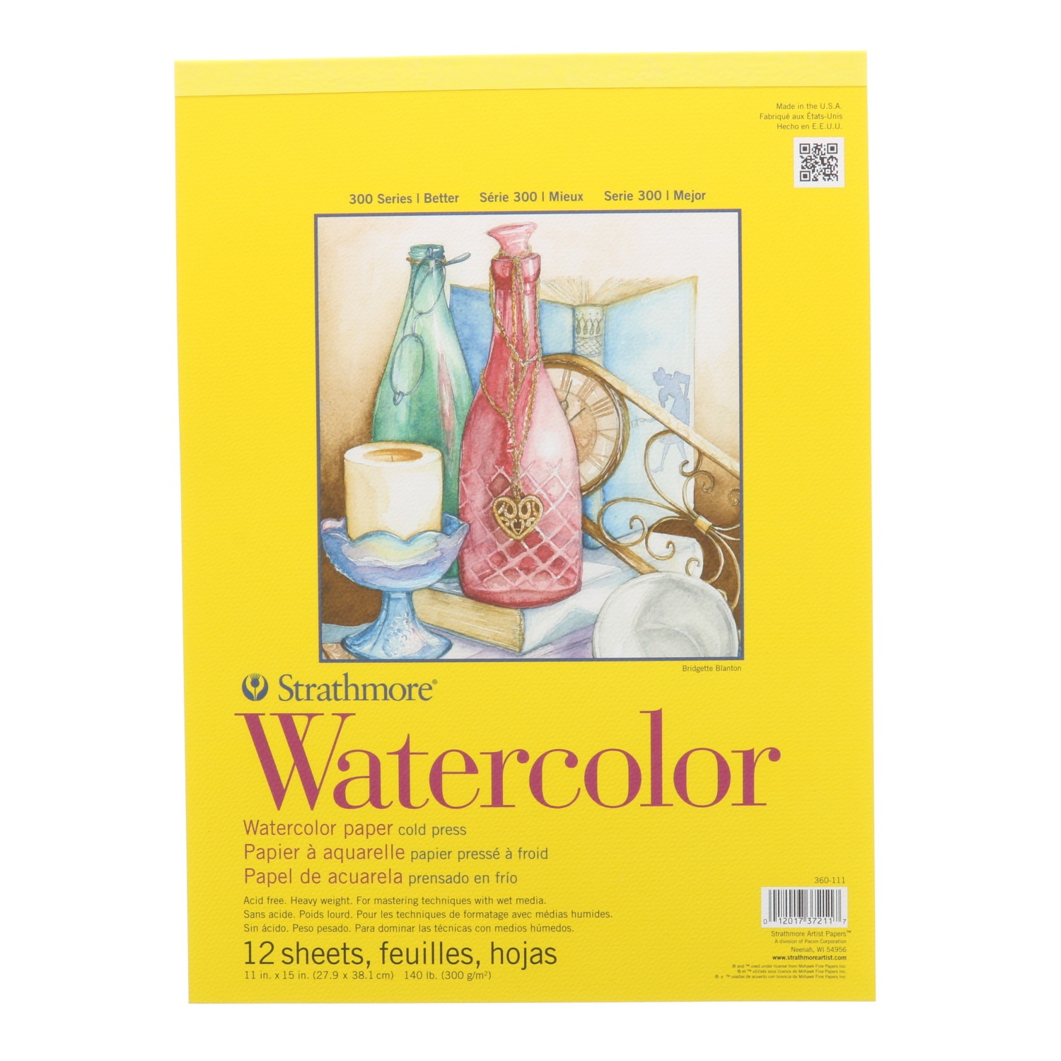 Strathmore 300 Series Watercolor Pad - 11" x 15" Cold Press Tapebound