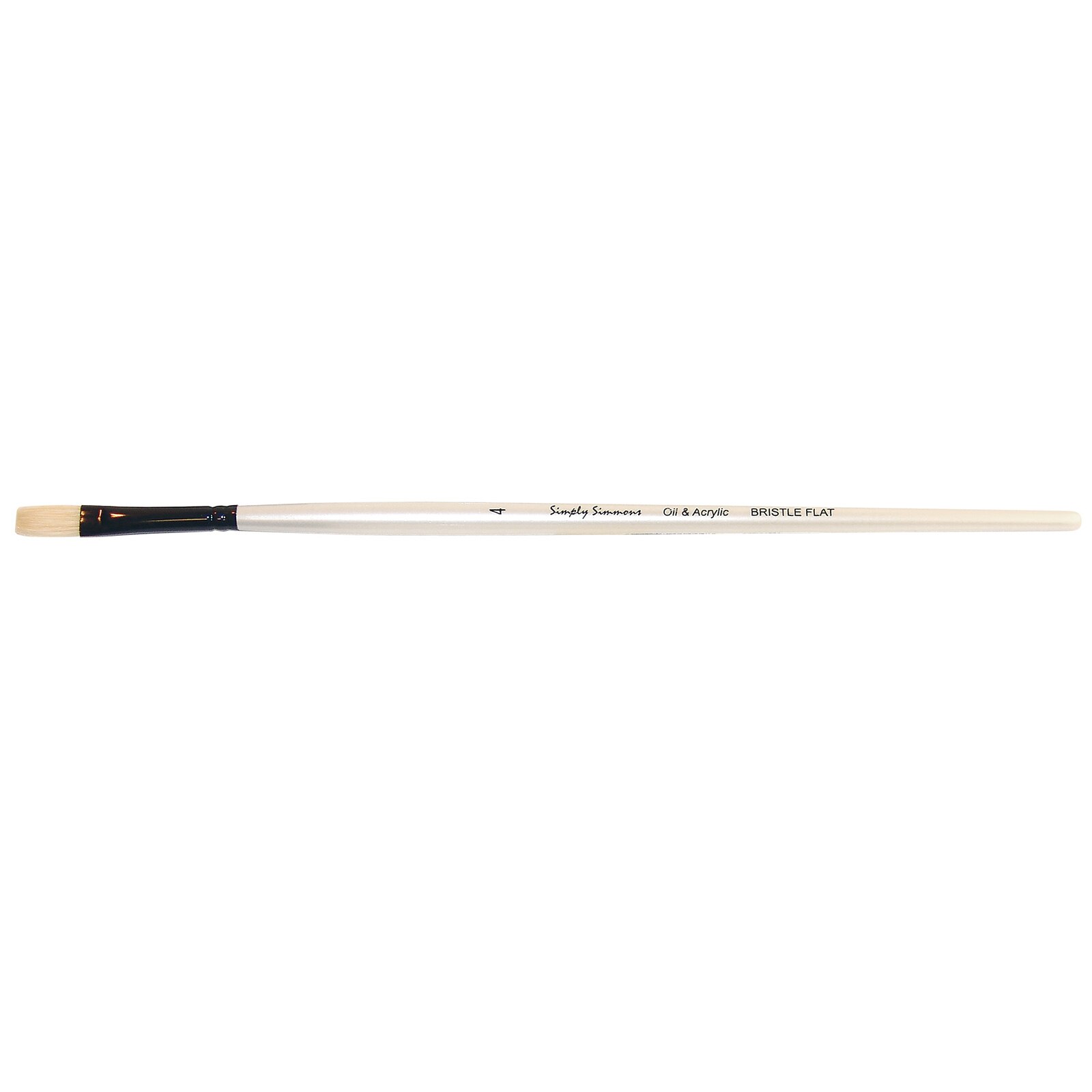 Robert Simmons Simply Simmons Long Handle Brush, Bristle Flat, 4